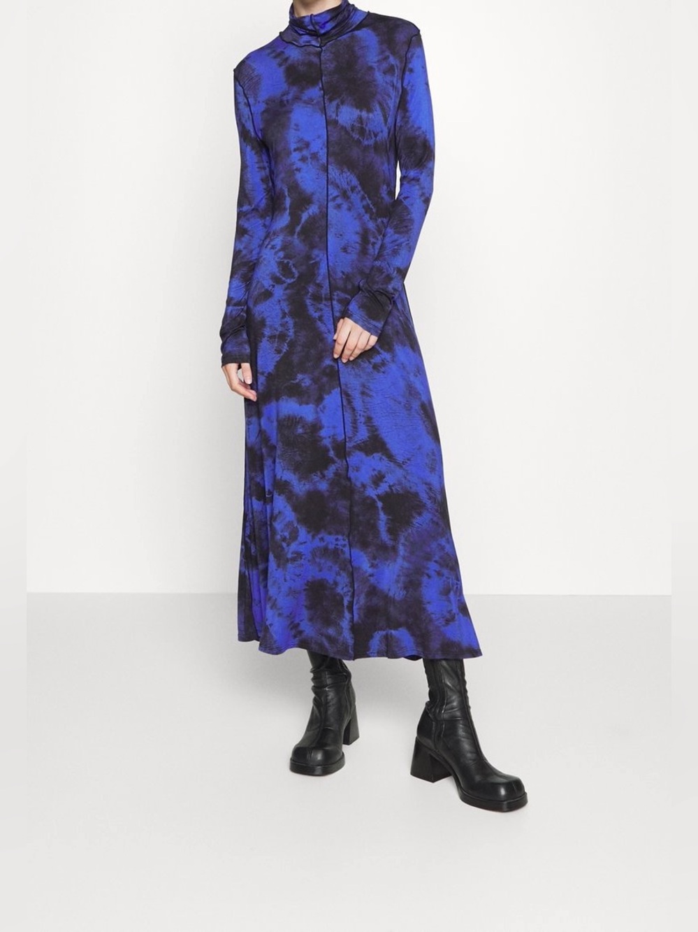 Proenza Schouler White Label Marble Jersey Turtleneck Maxi Dress